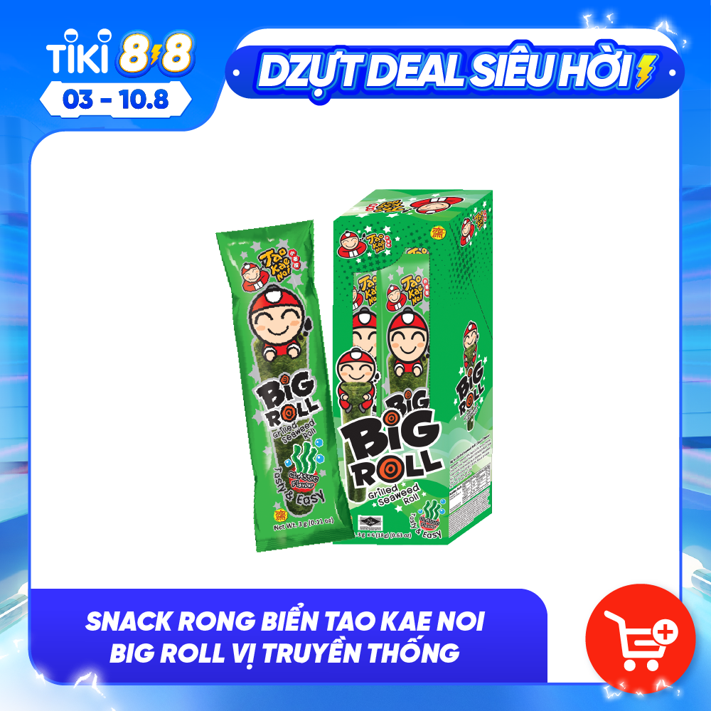 [HỘP 6 GÓI] Snack Rong Biển TaoKaeNoi Big Roll 3G Thái Lan Chính Hãng Ăn Vặt Healthy