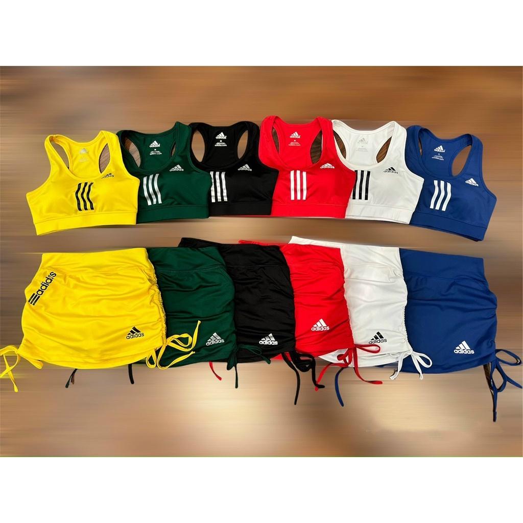 Đồ tập gym nữ bộ tập gym zumba erobic nữ áo bra quần váy 2 lớp siêu xinh
