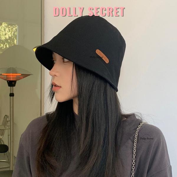 Mũ Bucket vành cụp kaki phong cách Vintage vải trơn, mũ tai bèo chống nắng DOLLY SECRET M08