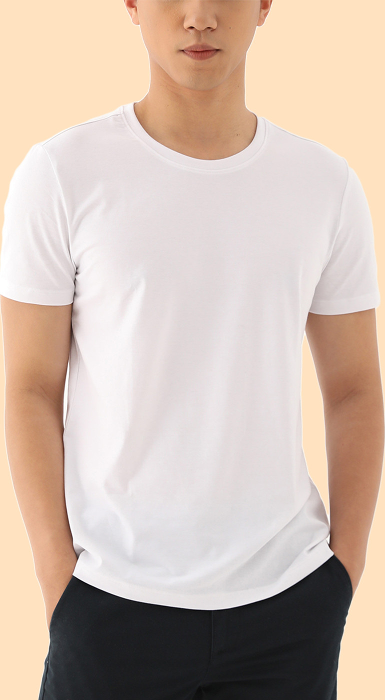 Áo thun nam thể thao trơn, cổ tròn đẹp, trẻ trung, mặc thoáng mát, thấm hút tốt, đủ size 25kg-92kg Trắng – 3XL