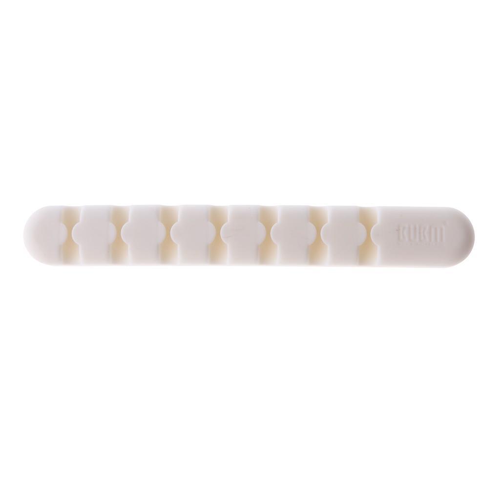Desktop Cable Storage Silicon Wire Organizer Holder Clip Clamps White