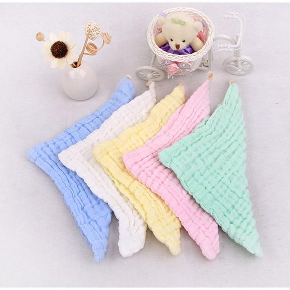 Set 5 khăn mặt xô nhăn 6 lớp cao cấp mềm mại cho bé