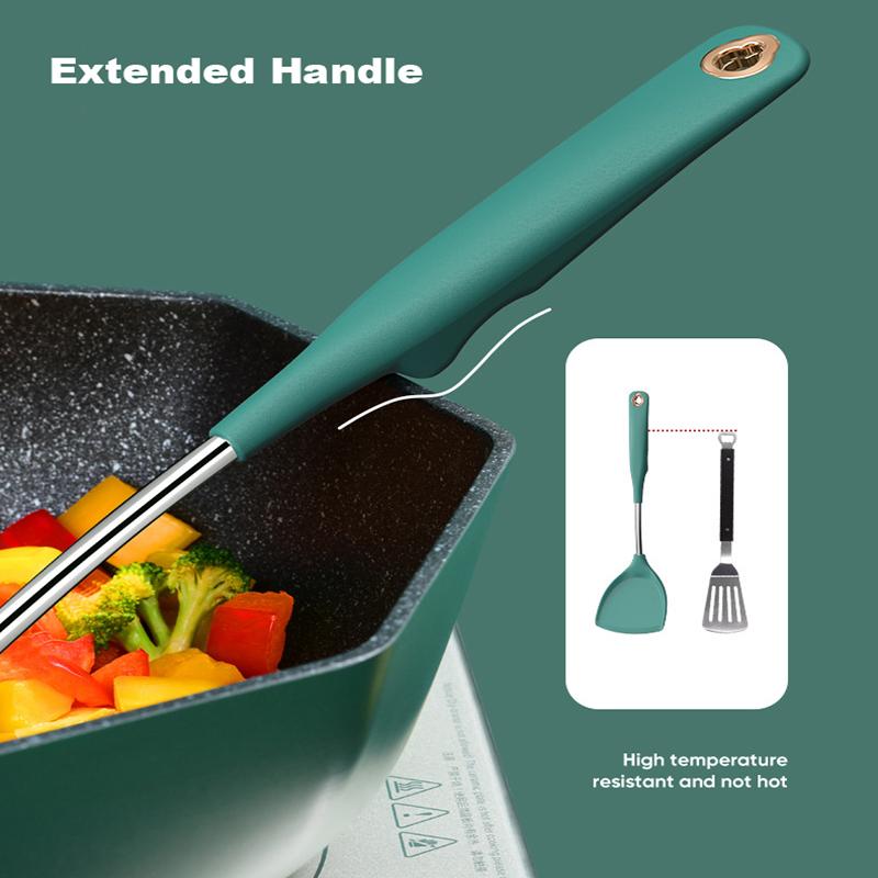 Bắc Âu Thìa Silicone Bộ Nấu Ăn Tiện Dụng Bộ Chịu Nhiệt An Toàn Không Chứa BPA Trứng Bánh Nồi Chảo Không Dính Nhà Bếp tiện Ích Bộ