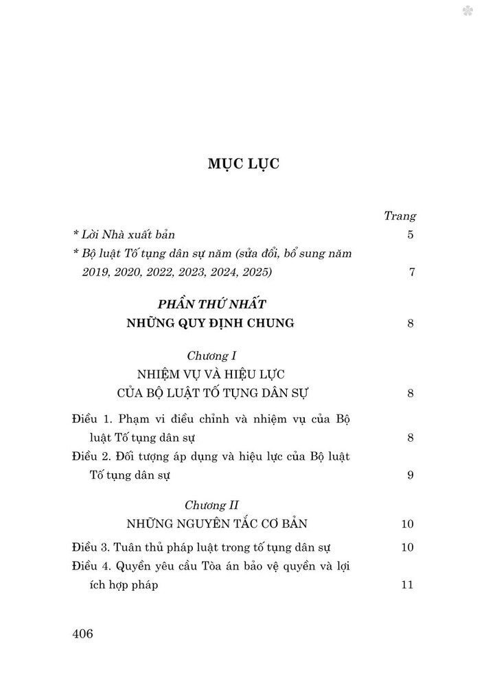 Bộ luật Tố tụng dân sự năm 2015 (Sửa đổi, bổ sung năm 2019, 2020, 2022, 2023, 2024, 2025)