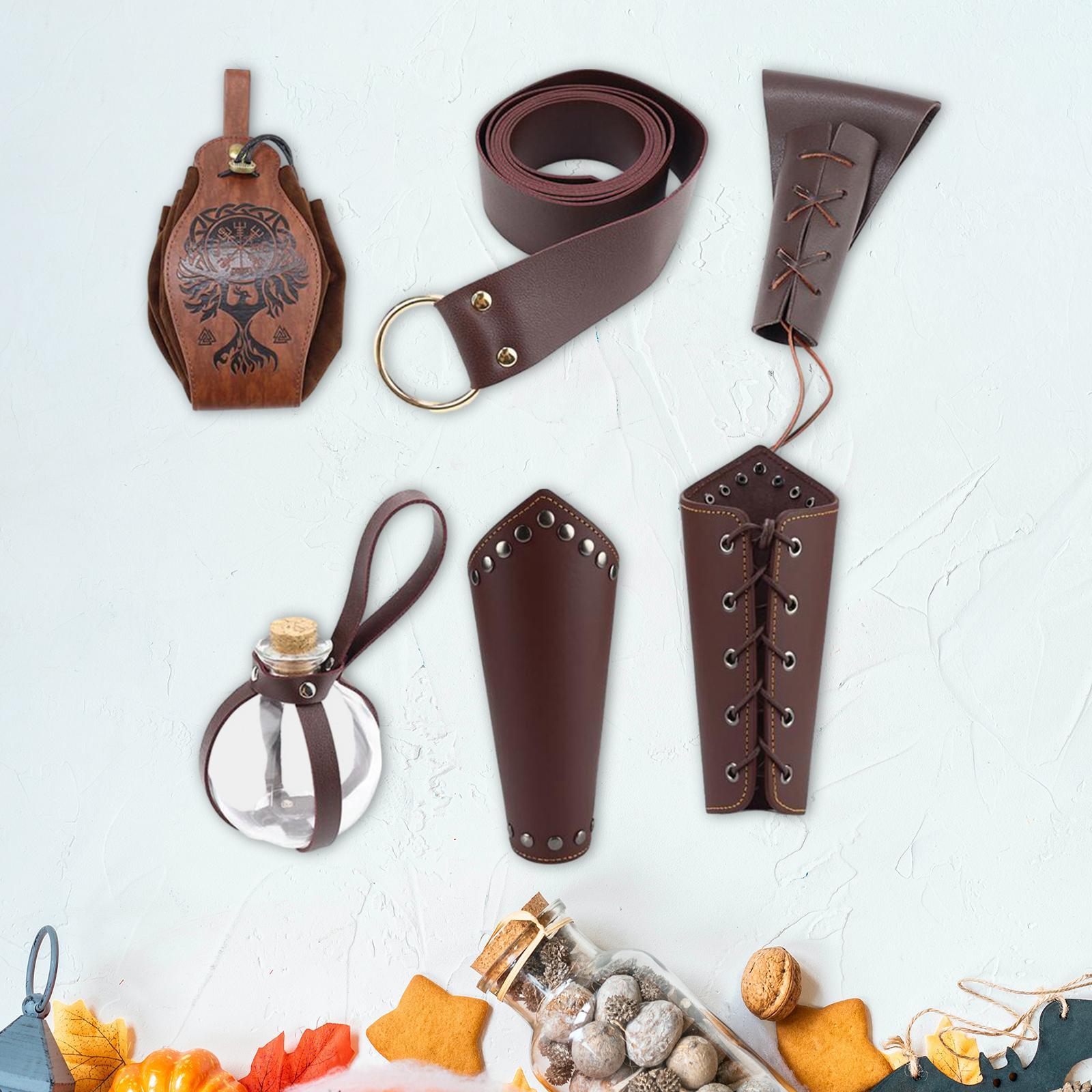 5x Men Medieval Knight Costume Accessories Cosplay Props Universal Size Halloween Party for Carnival Photo Props Festival