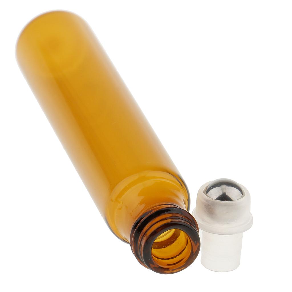 Lot of 6 Pieces 10ml Empty Glass Bottles for Travel Essential Oils Perfume Light Brown