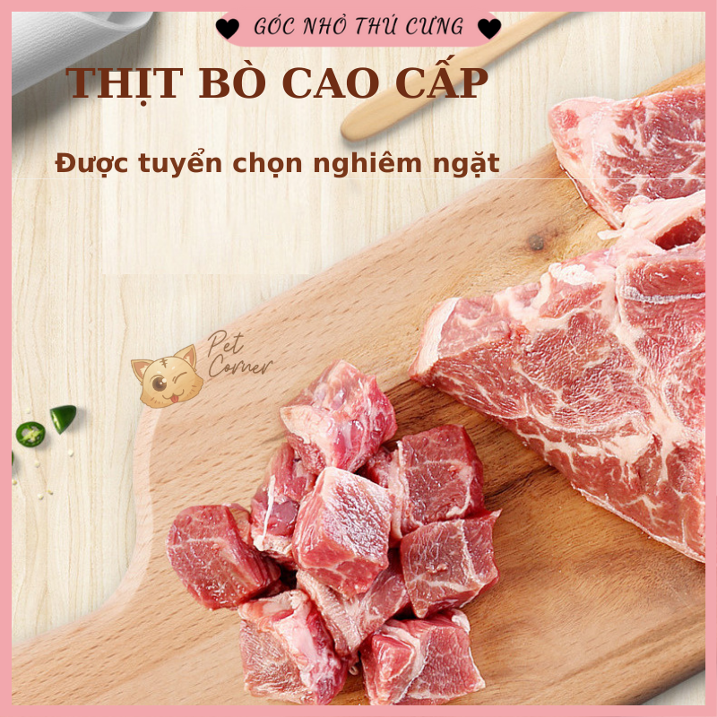 Thịt bò tươi sấy nguyên chất cho chó mèo, bổ sung canxi và làm đẹp lông