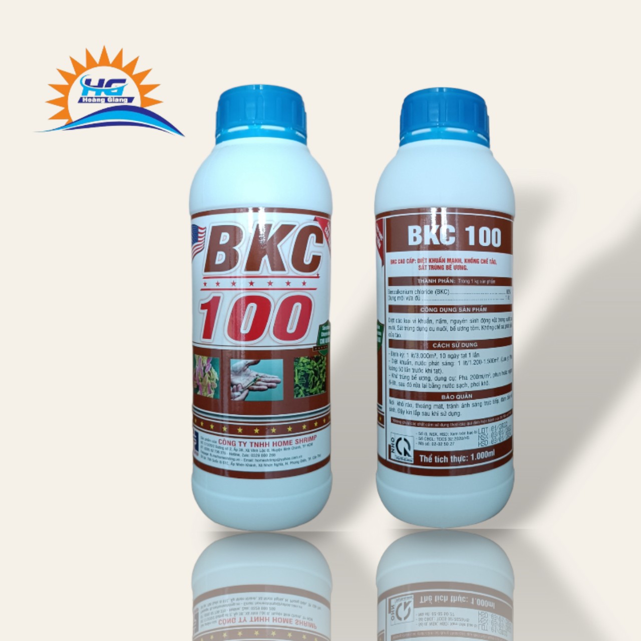 diệt khuẩn bkc cho ao tôm , chai 1l.