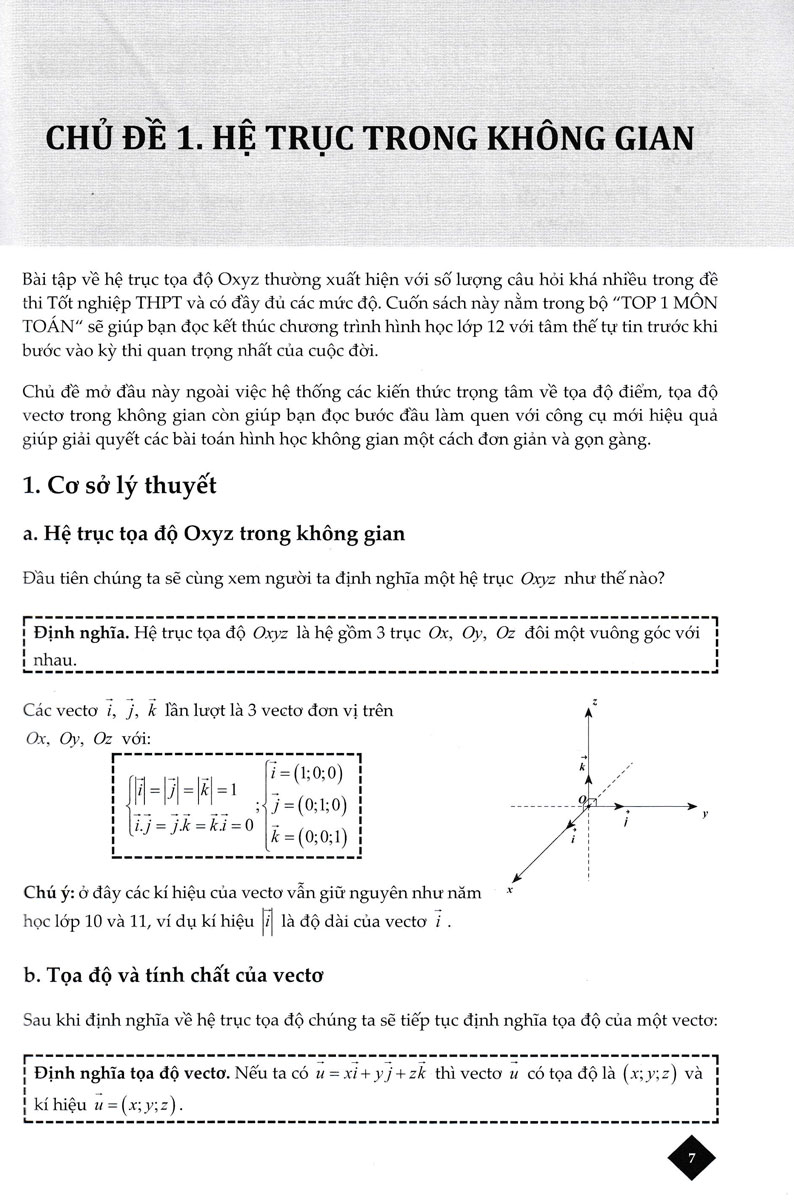 Top 1 THPT Phương Pháp Tọa Độ Trong Không Gian OXYZ - TCD