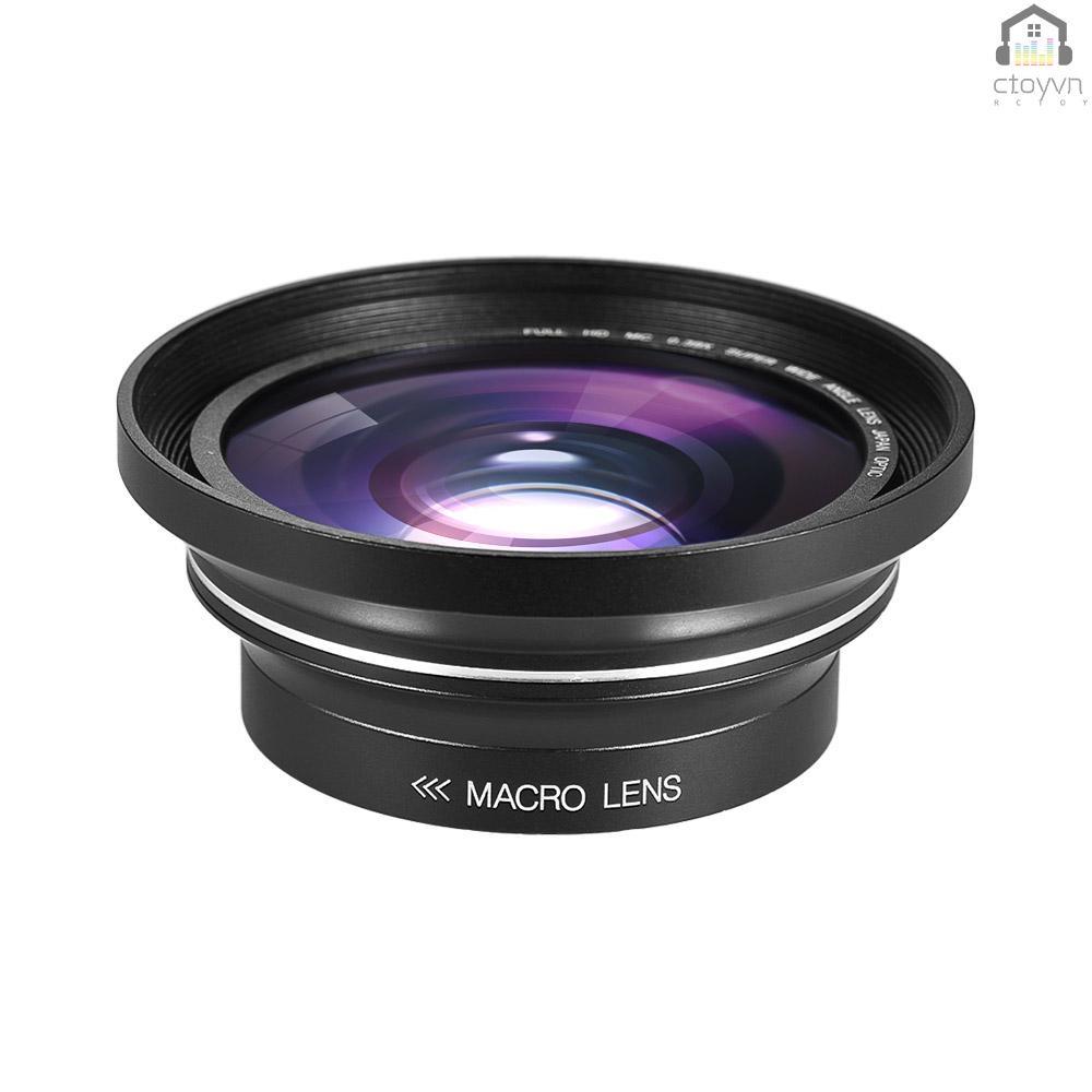Ống kính Macro góc rộng 30mm 37mm 0.39X cho máy quay phim Ordro Andoer