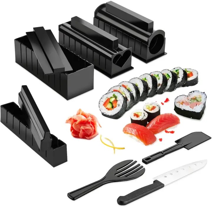 Hình ảnh Bộ Khuôn Dụng Cụ Làm Sushi, Cơm Cuộn 10 Món Tiện Lợi, Nhanh Chóng
