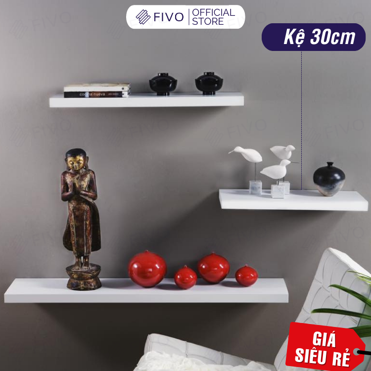 Kệ Treo Tường Trang Trí MDF Lõi Xanh Chống Ẩm FIVO FB41 Tiện Dụng Dễ Dàng Gắn Tường - Hàng Chính Hãng