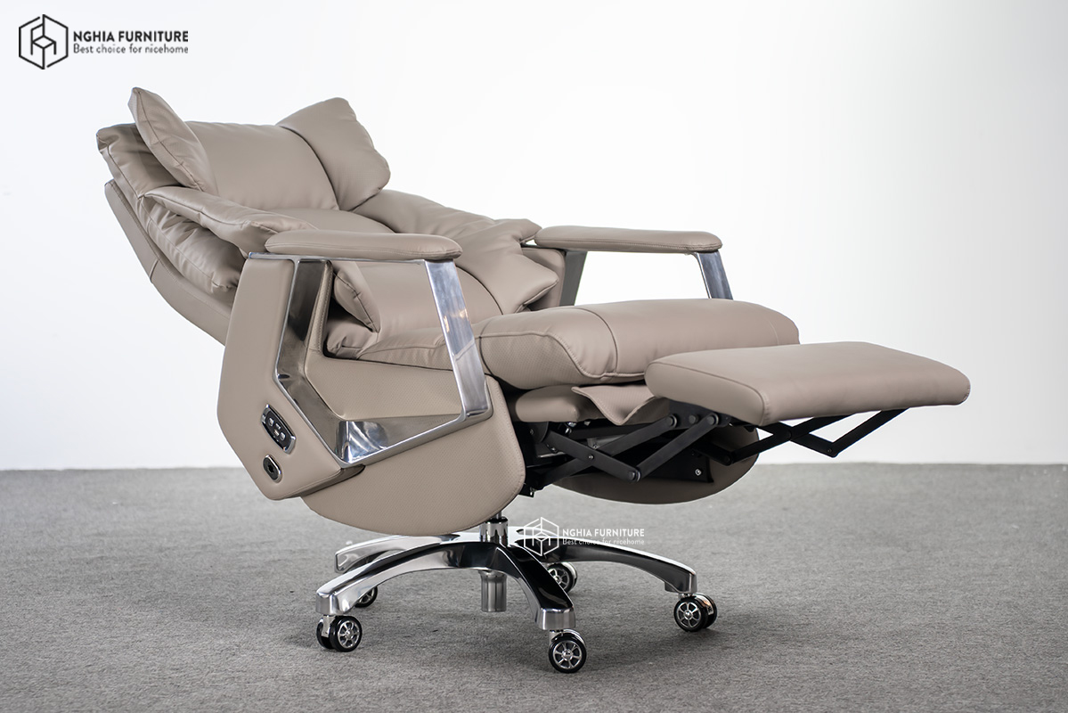 Ghế giám đốc Nghia furniture Master pro 3, Da b ò, lưng công thái học, BH 3 năm