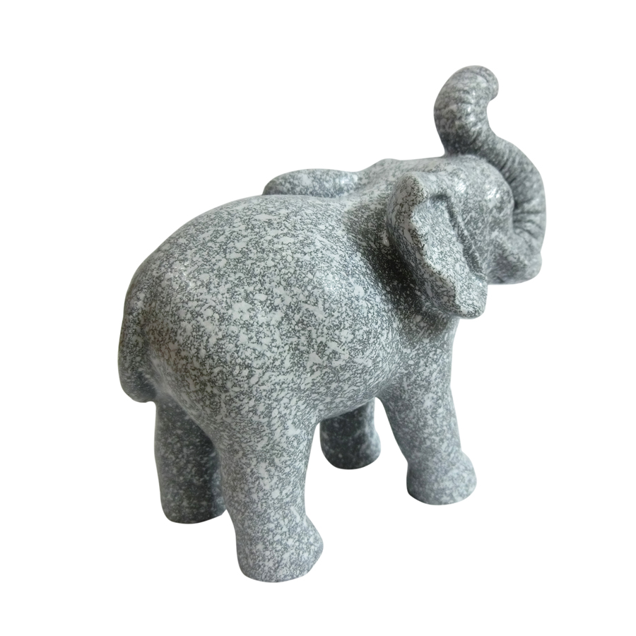 Tượng con voi đá trang trí phong thủy bàn làm việc mang may mắn cát tường cho gia chủ- Cao 9cm- Màu xám