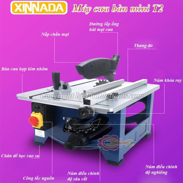 Máy Cưa Bàn Mini XINNADA T2-Công Suất 1800W-Khả Năng Cắt Sâu Cắt Nghiêng-Bảo Hành 6 Tháng-Có Bàn Cưa Mở Rộng