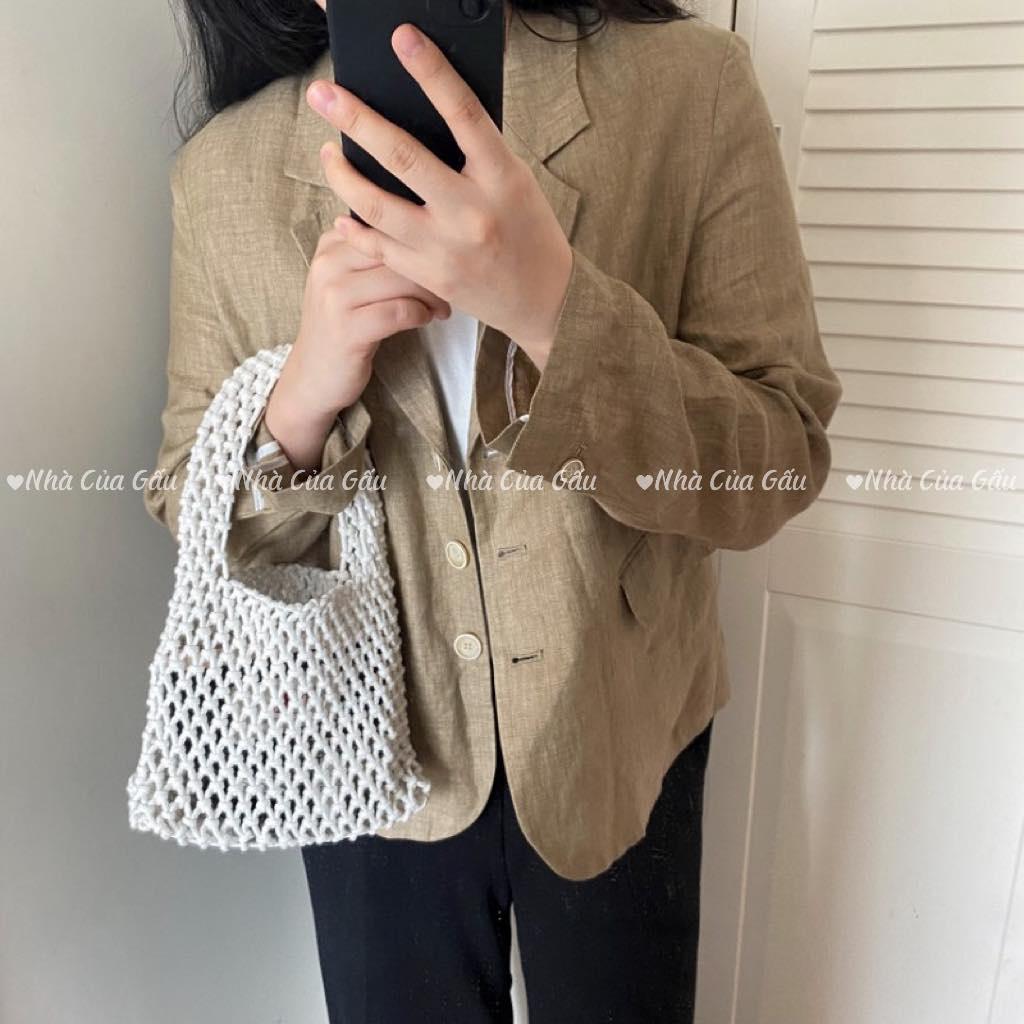 Túi cói lưới mẫu mới đi biển size mini nhỏ xinhhh