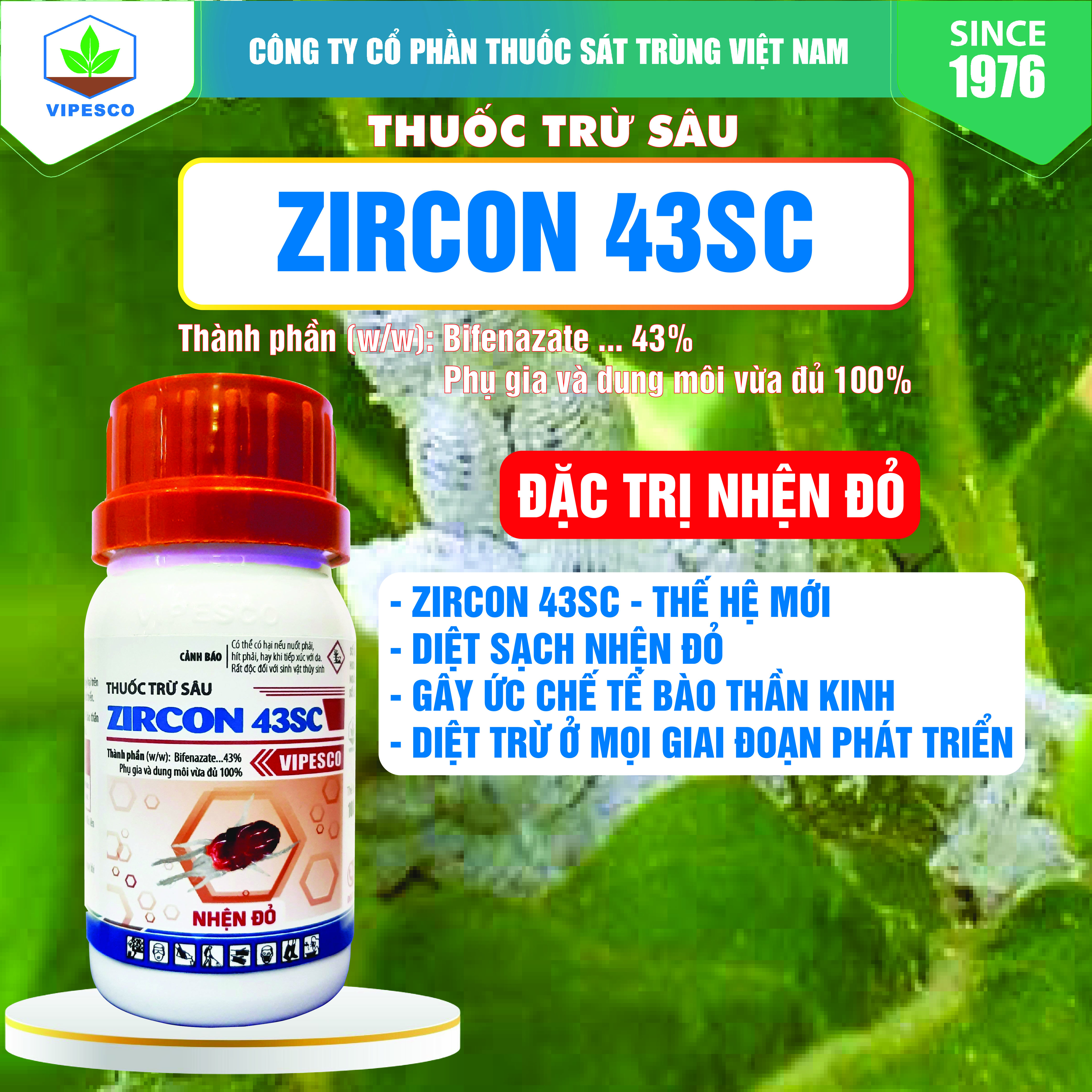 ZIRCON 43SC-80ML PET - ĐẶC TRỊ NHỆN ĐỎ