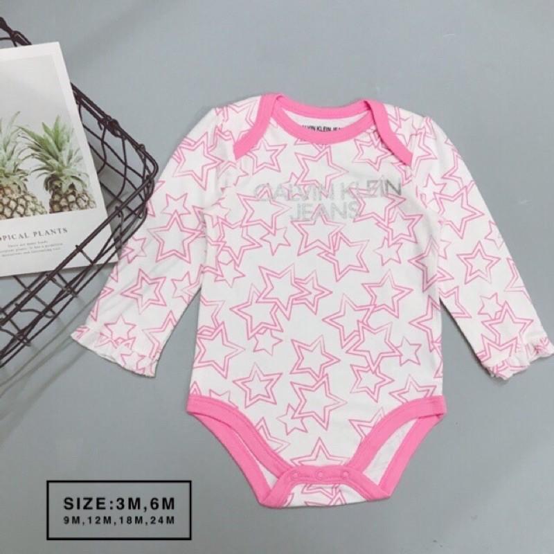Body c.k viền hồng sao chất cotton size:3m,6m,9m,12m,18m,24m