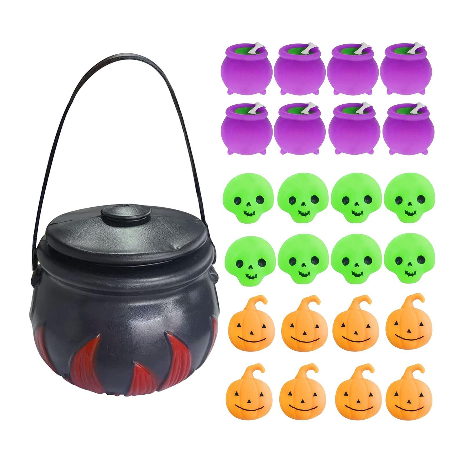 24x Halloween Toys in A Pot Stress Reliefing Toys for Family Gifts