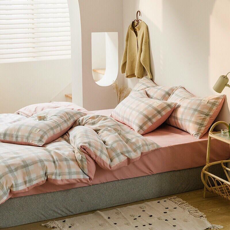 Bộ cotton TC sọc caro 4 món