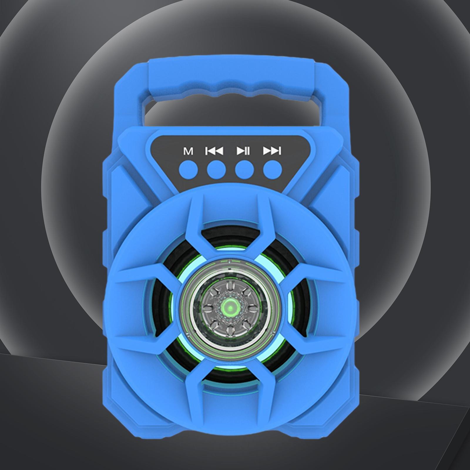 Portable Disco Subwoofer Bluetooth Speaker Rechargeable Blue