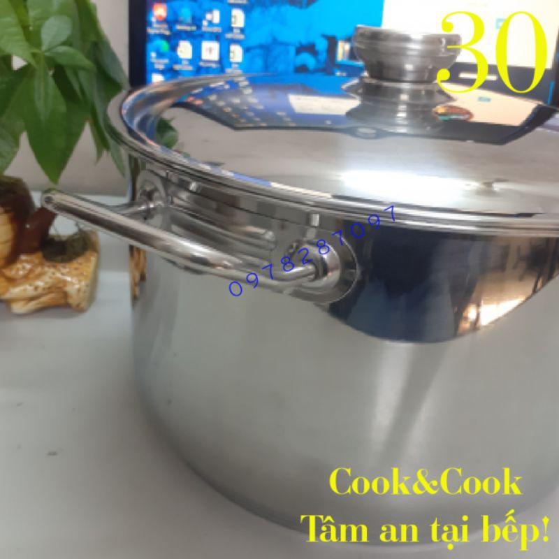 Nồi luộc gà inox size 30 1đáy & 3đáy từ
