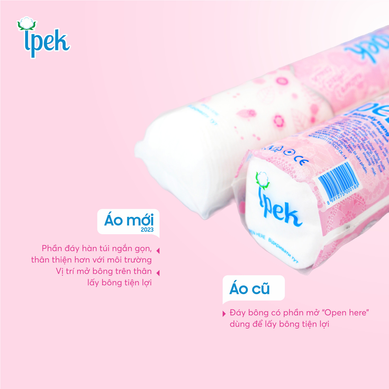 Bông tẩy trang IPEK 130 Miếng