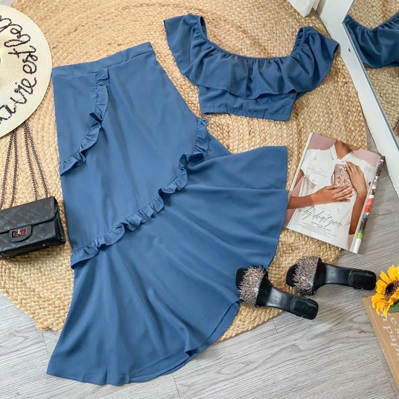 S57 SÉT ÁO CROPTOP + VÁY