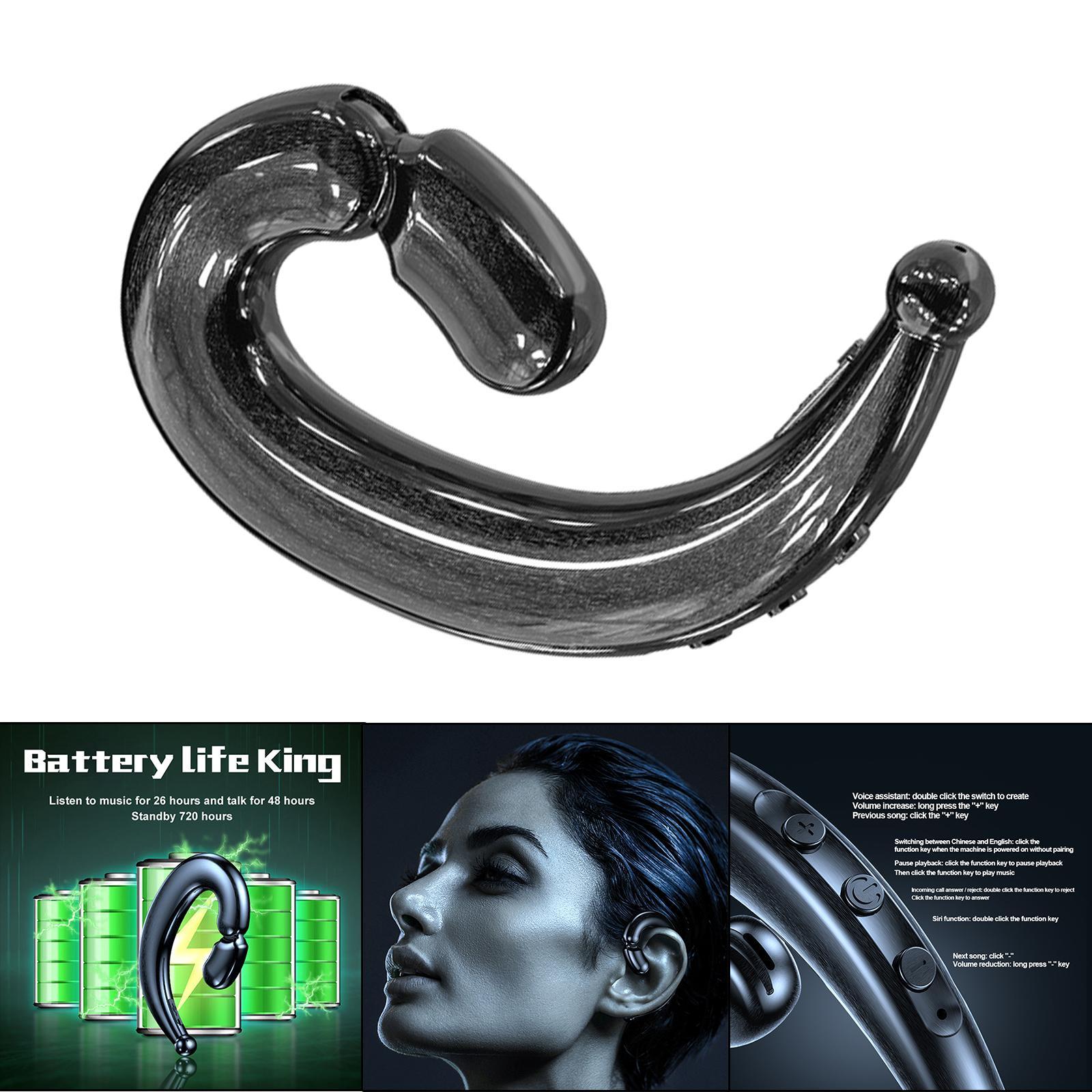 Bluetooth 5.2 Headset Ear Hook Noise Canceling Mic Stereo for Sports Running