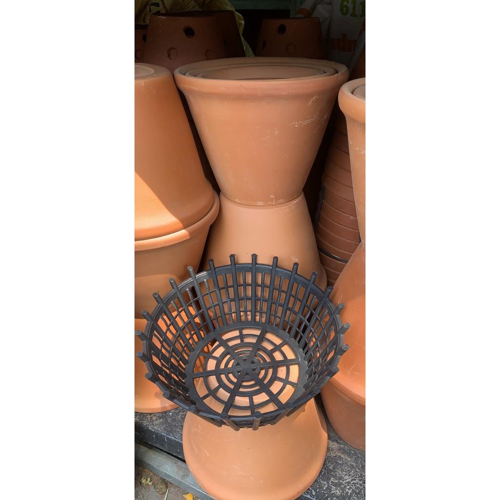 Combo 10 chậu nan phụ đường kính 18 cm MÀU ĐEN
