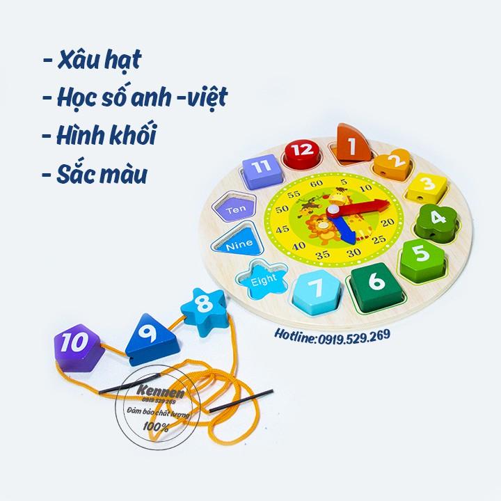Combo 4 món đồ chơi tư duy gỗ cho bé từ 1-2 tuổi