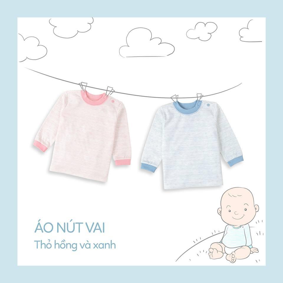 Áo Nút Vai Tay Dài Bo Dày-Miomio