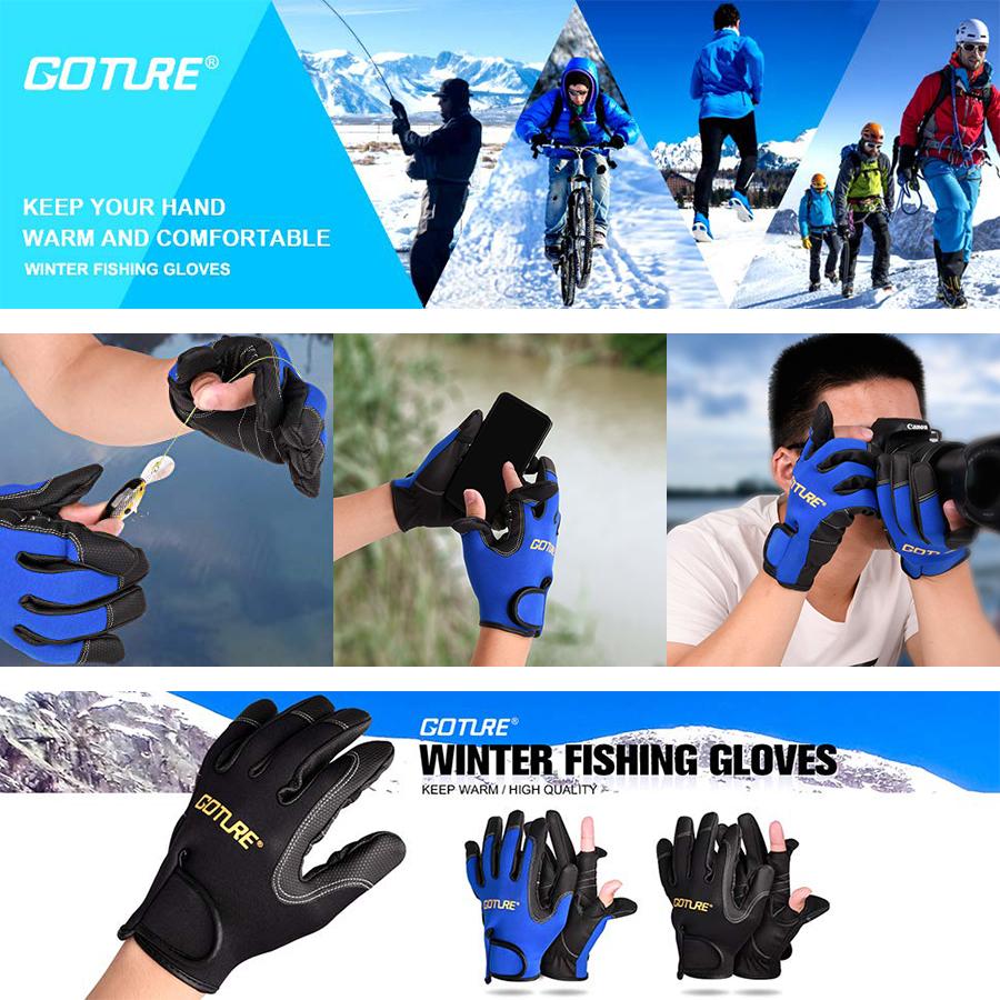Goture Thể Thao Ngoài Trời 2 Cắt Ngón Tay/Full Ngón Tay Găng Tay Chống Trượt Chống Nước Size L/XL Dành Cho Câu Cá săn Bắn Đi Xe Đạp Xe