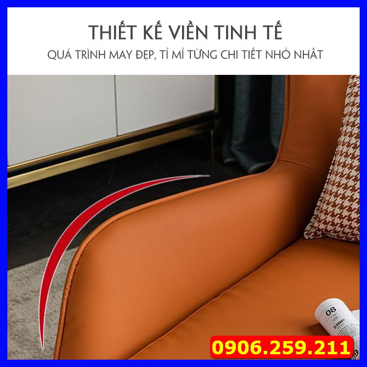 Ghế Sofa Da Pu cao cấp - Ghế Sofa thư giãn kèm đôn - Ghế Sofa phòng khách mang phong cách Bắc Âu