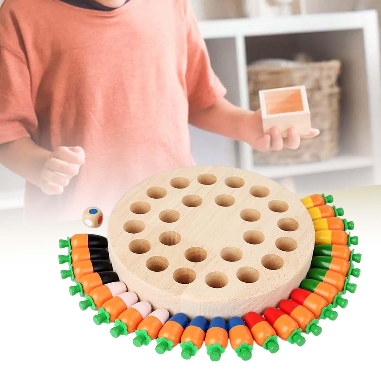 Montessori Wooden memory matching Game, Fun Block Board Game, Color Memory ,for Party Indoor