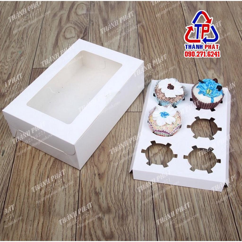 20 Hộp giấy nắp kính đựng đựng cupcake muffin bánh kem mini làm quà tặng các dịp lễ