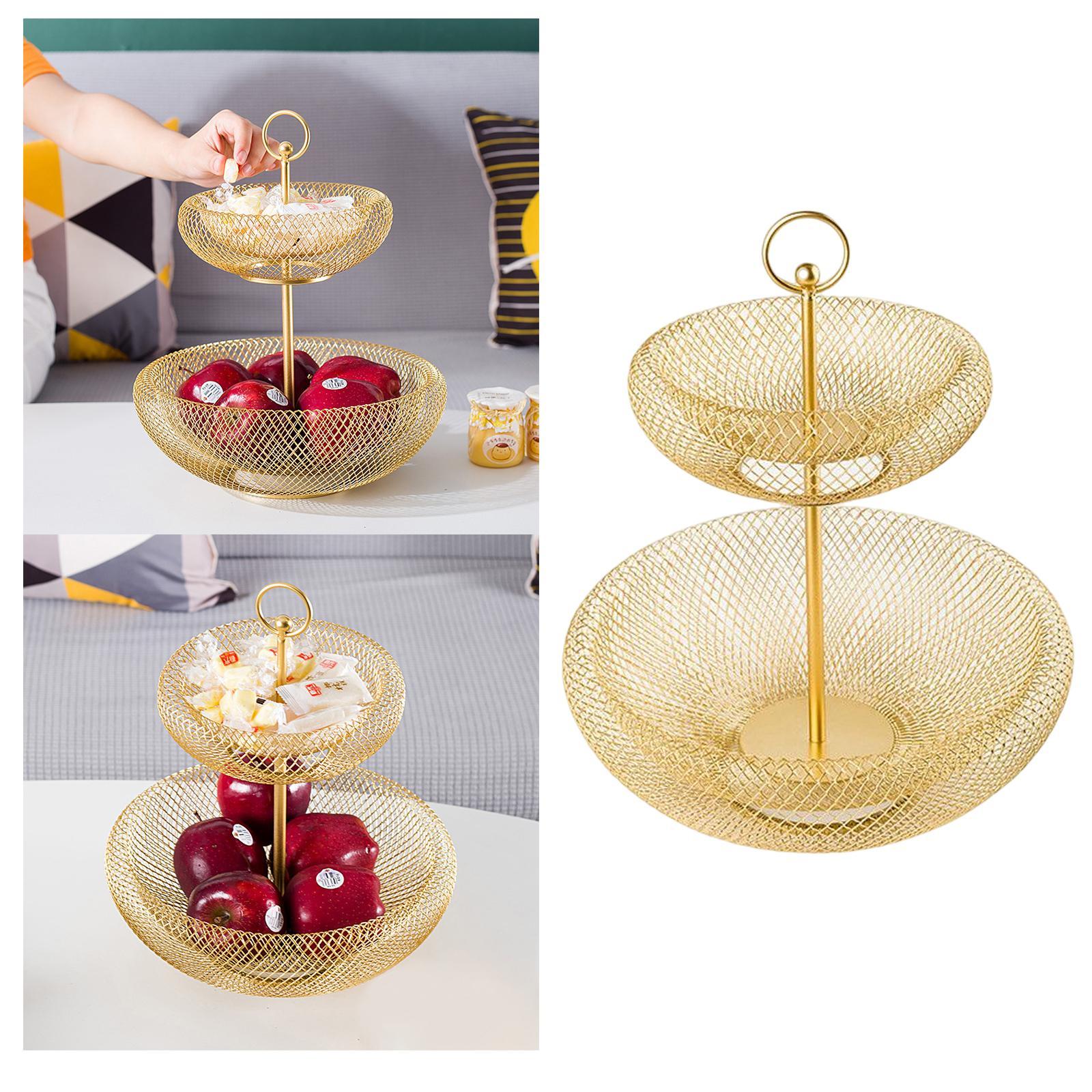 2 Tier Countertop Fruit Basket Vegetable Basket Fruit Holder for Storage