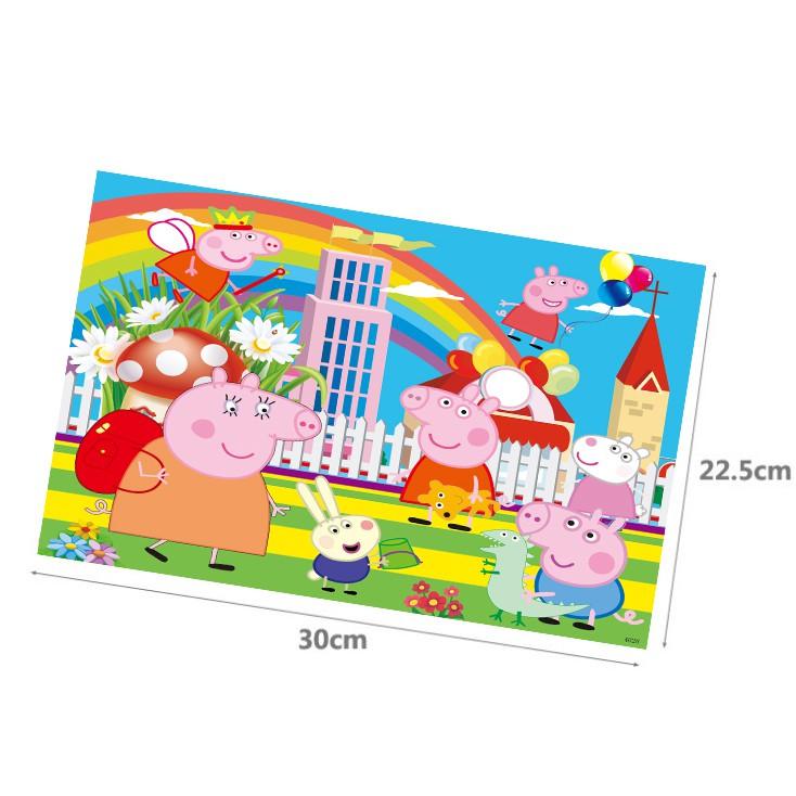 Tranh Xếp Hình Heo Peppa Pig 9 16 40 60 100 200 Mảnh Bằng Gỗ Ghép Hình