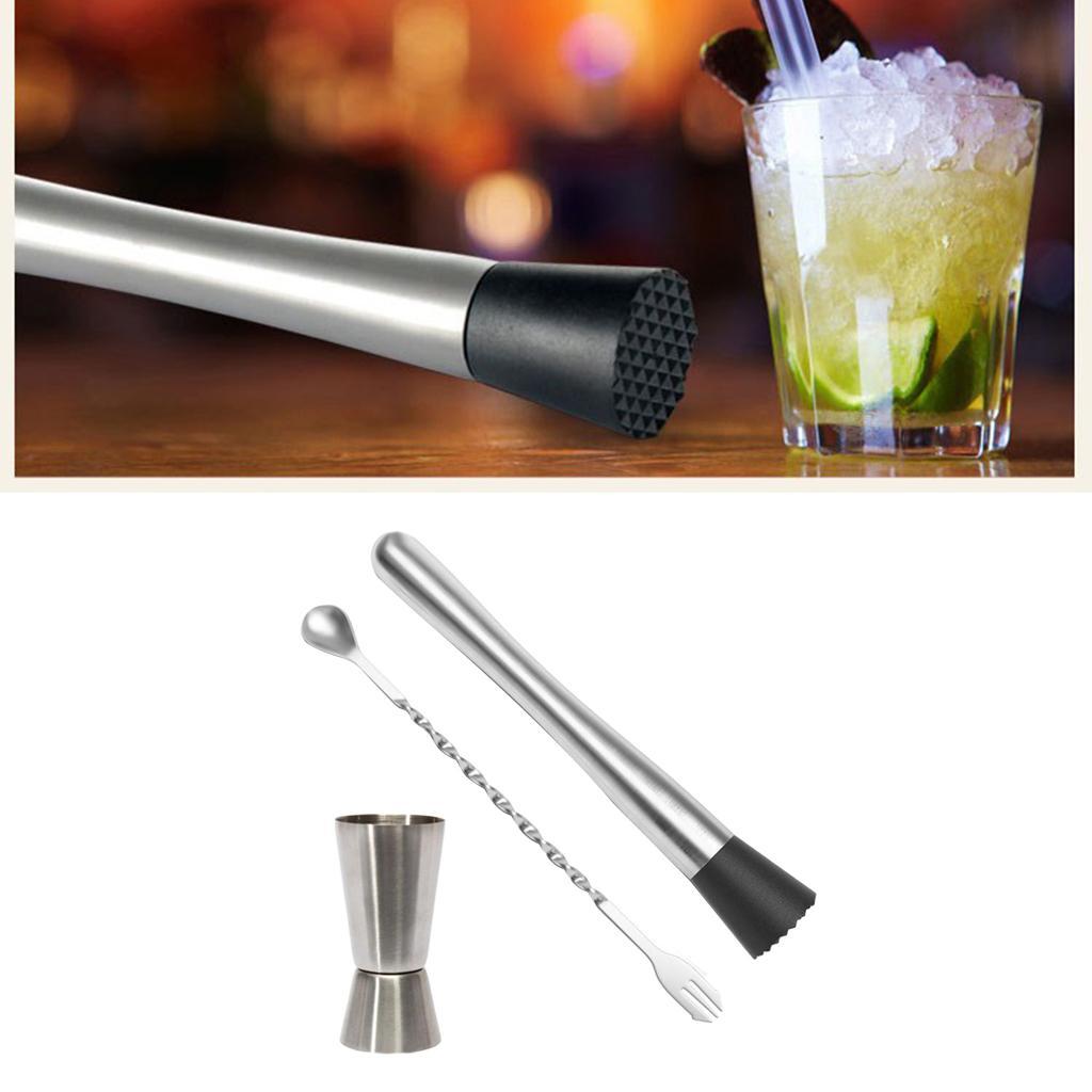 Bartender Bar Tool Set Stylish Cocktail Muddler Mixing Spoon Jigger Home