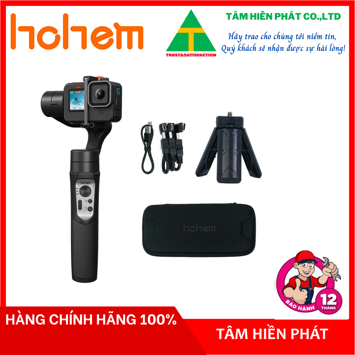 Hohem iSteady Pro 4 - Gimbal Thiết Kế Dành Cho GoPro Hero 11/10/9/8/7/6/5/4/3 Và Các Dòng Camera Action, Kêt Nối Bluetooth - Hàng chính hãng - Bảo hành 12 tháng