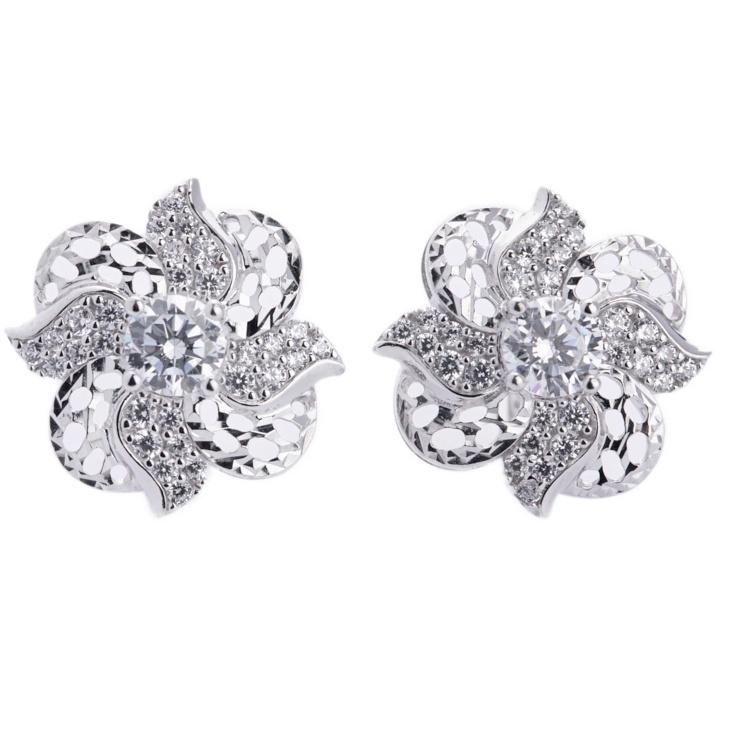 Bông Tai Nữ Bạc 925 Danny Jewelry Xi Bạch Kim Đính Đá CZ NI4GZ006