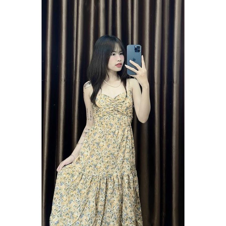 Đầm xòe maxi hoa lụa siêu xinh xắn tôn dáng sang chảnh cho các nàng