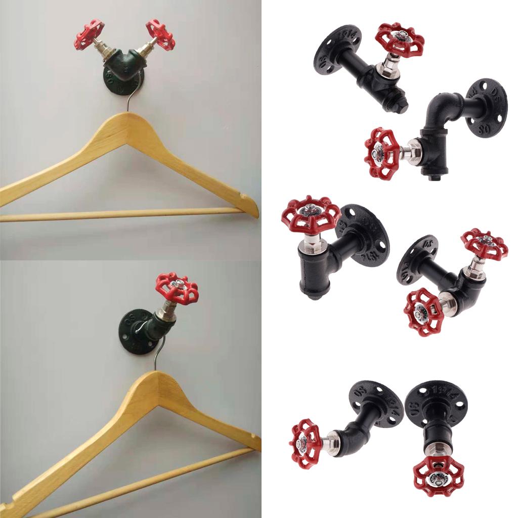 Industrial Wall Hook Rustic Iron Pipe Wall Mounted Towel Hook Coat Hanger A