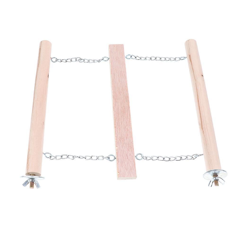 Wooden Mouse Hamster Step Ladder Bridge Pet Parrot Bird Stand Perch Toys