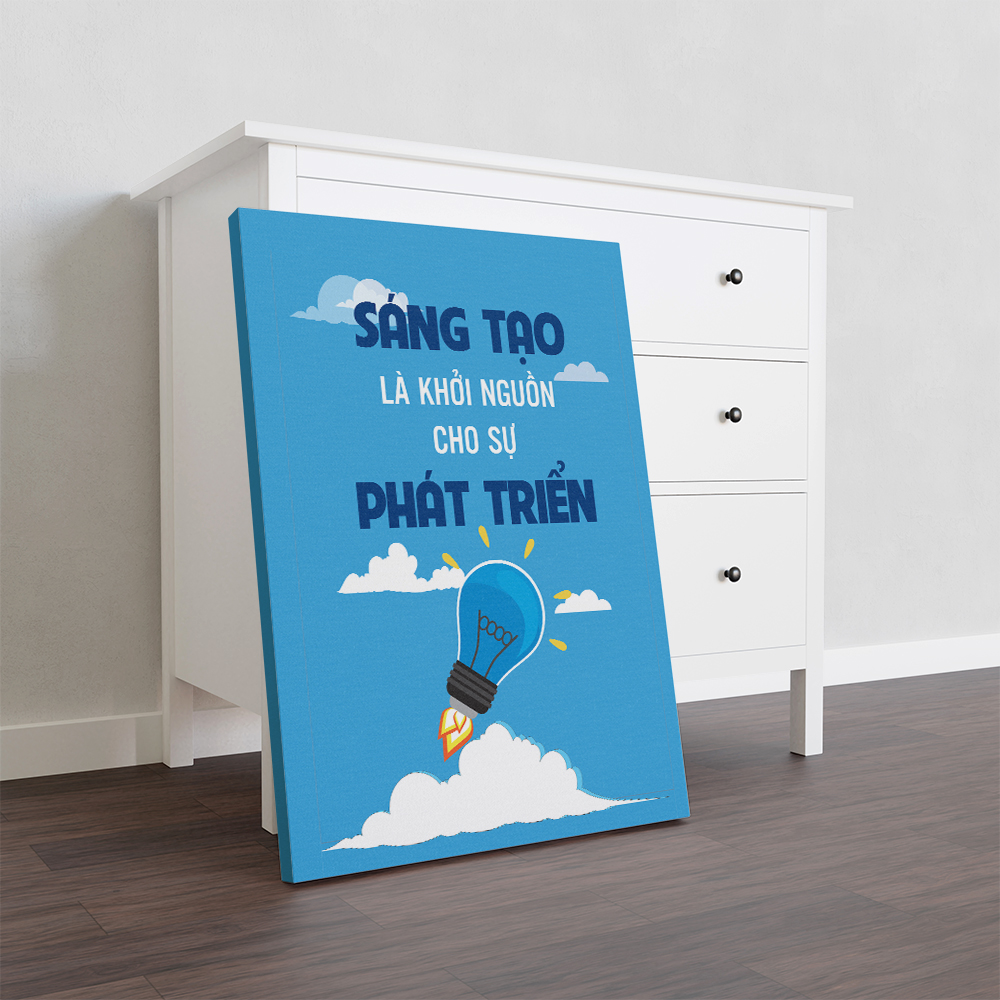 Set 3 Tranh canvas cổ động tạo động lực, văn phòng kích thước 40x60 cm khung gỗ, có sẵn đinh móc công cụ treo tranh SVP263132