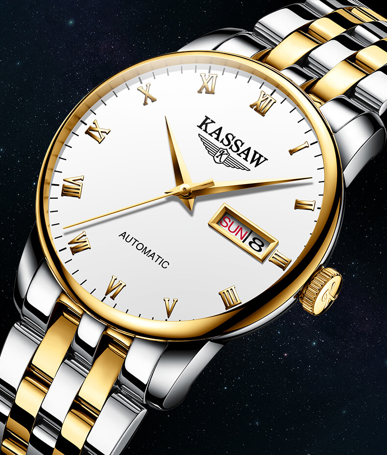Đồng hồ nam chính hãng KASSAW K853-1 chống nước,chống xước,kính sapphire ,hàng mới 100% ,Đồng hồ cơ