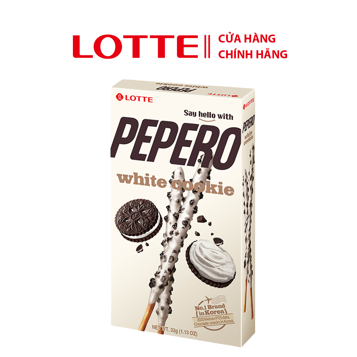 Bánh Que Lotte Pepero vị Sô cô la trắng White Cookie