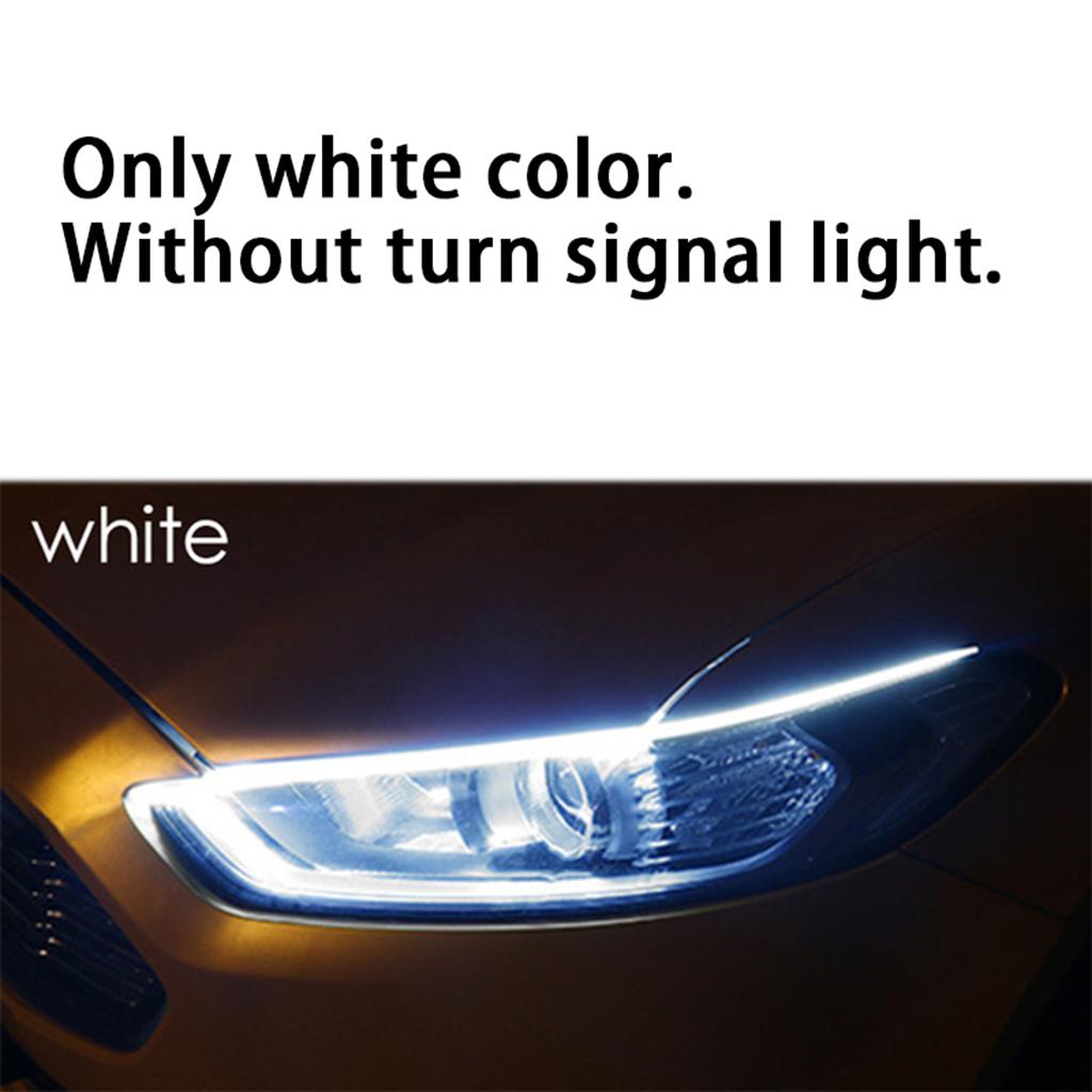 2 Pieces Car LED Flowing Strip Flasher Turn Signal Light Foglight DRL Light