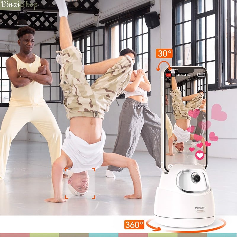 Hohem GO - Gá Kẹp Điện Thoại Tích Hợp Cảm Biến Tầm Nhìn AI Xoay 360°, Thời Gian Sử Dụng 10 Giờ- Hàng chính hãng