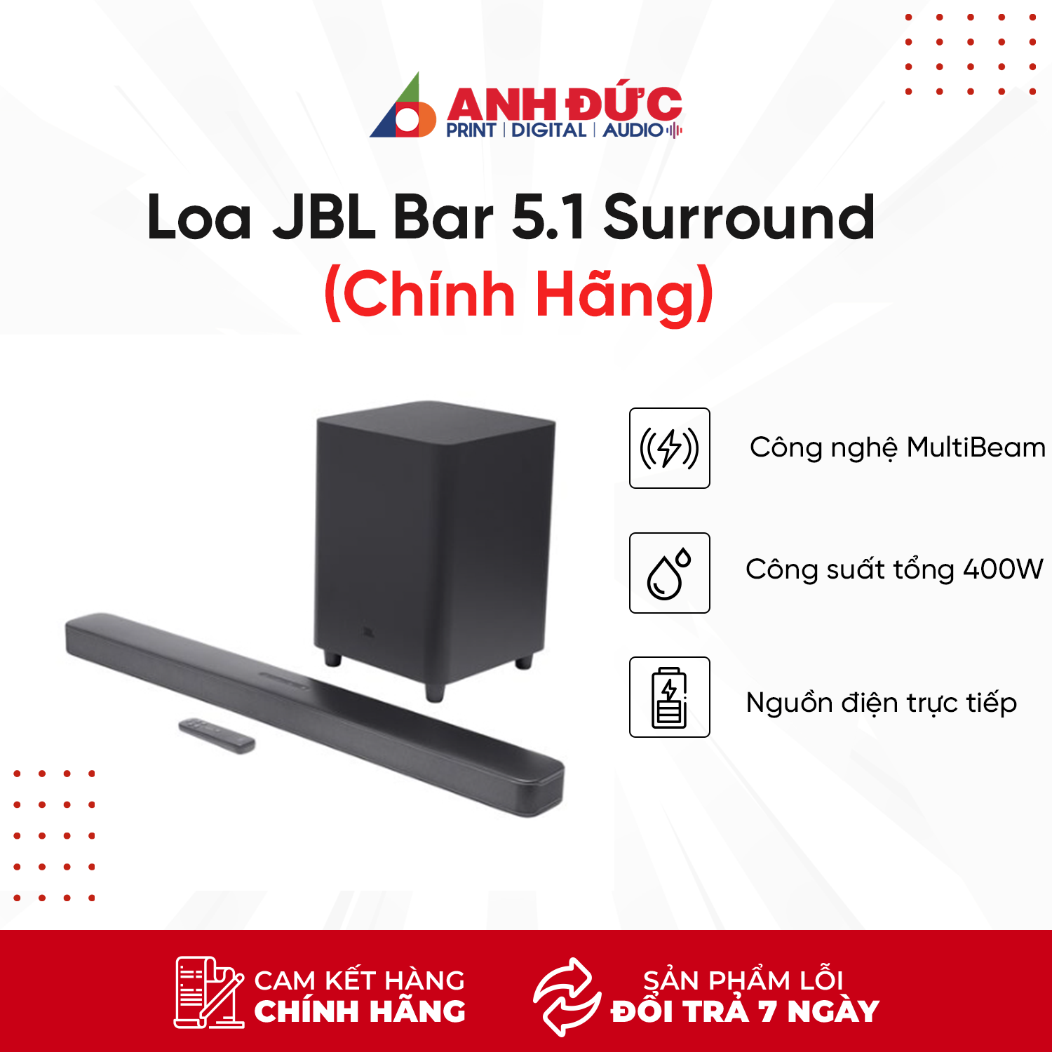 Loa Soundbar JBL Bar 5.1 Surround CHÍNH HÃNG